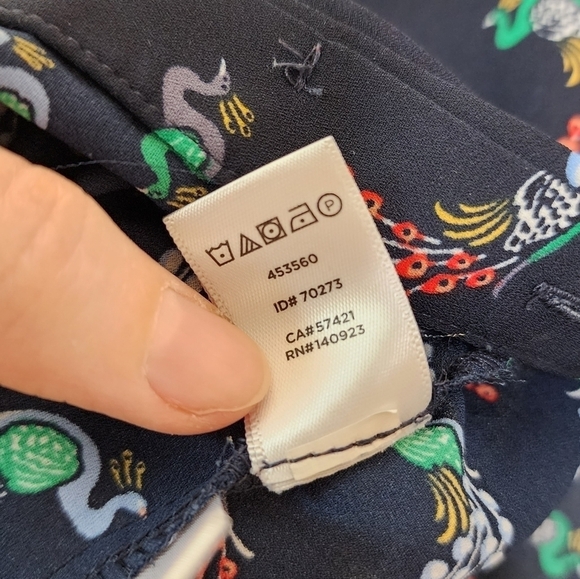 Loft Peacock Utility Ruffle Button Down Blouse M - Picture 7 of 9